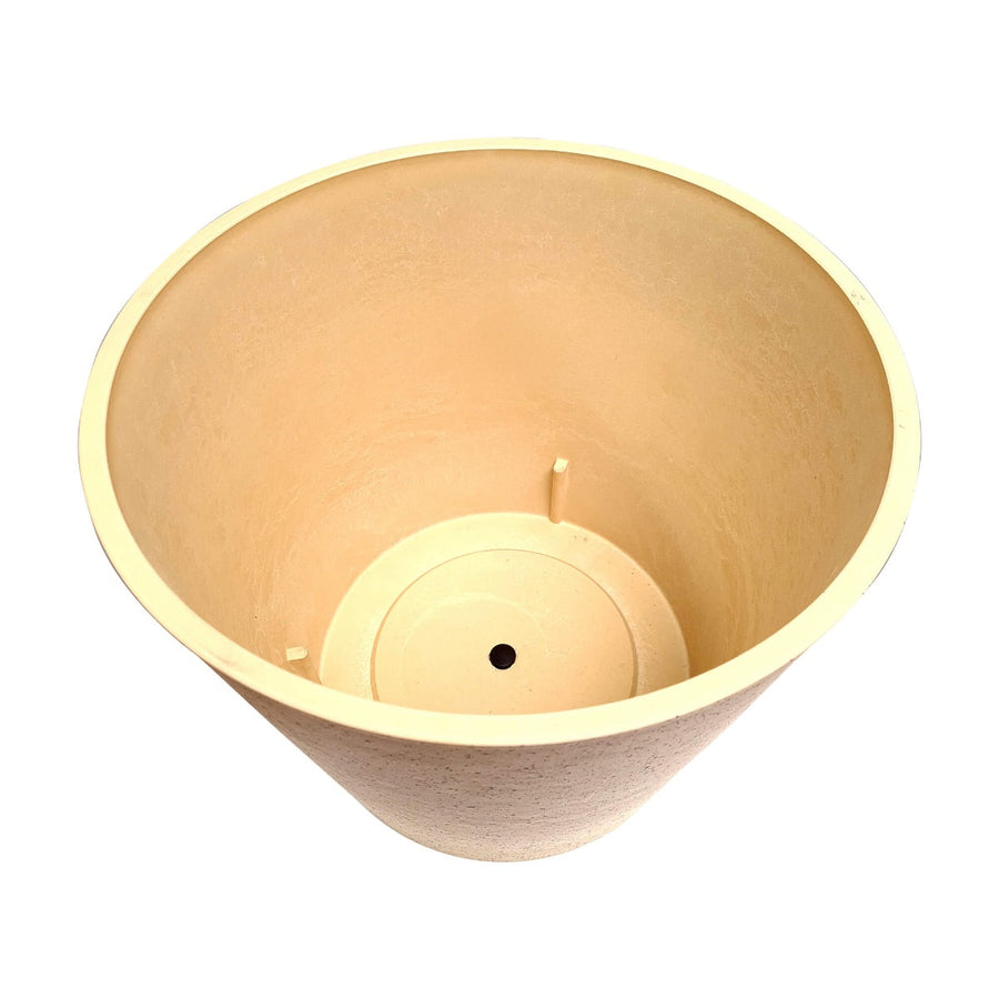 Imitation Stone Pot 40cm White - Cream