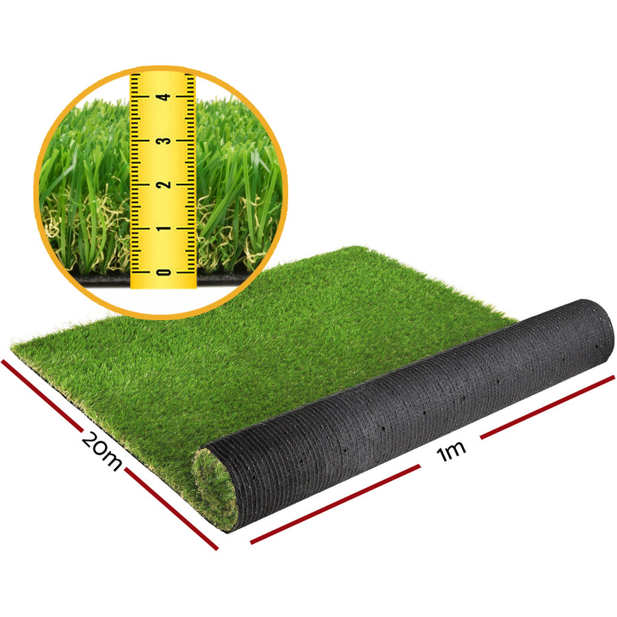 Primeturf Artificial Grass 30mm x 1m x 20m 4-coloured