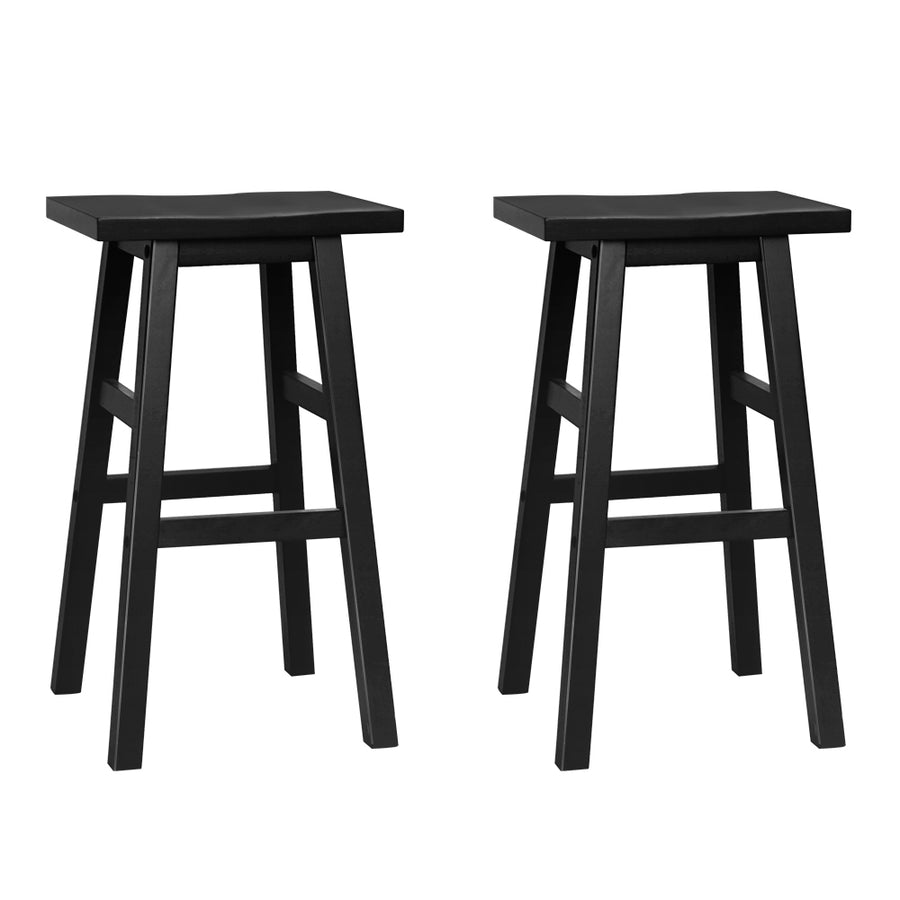 Artiss Set of 2 Beechwood Black  Bar Stools