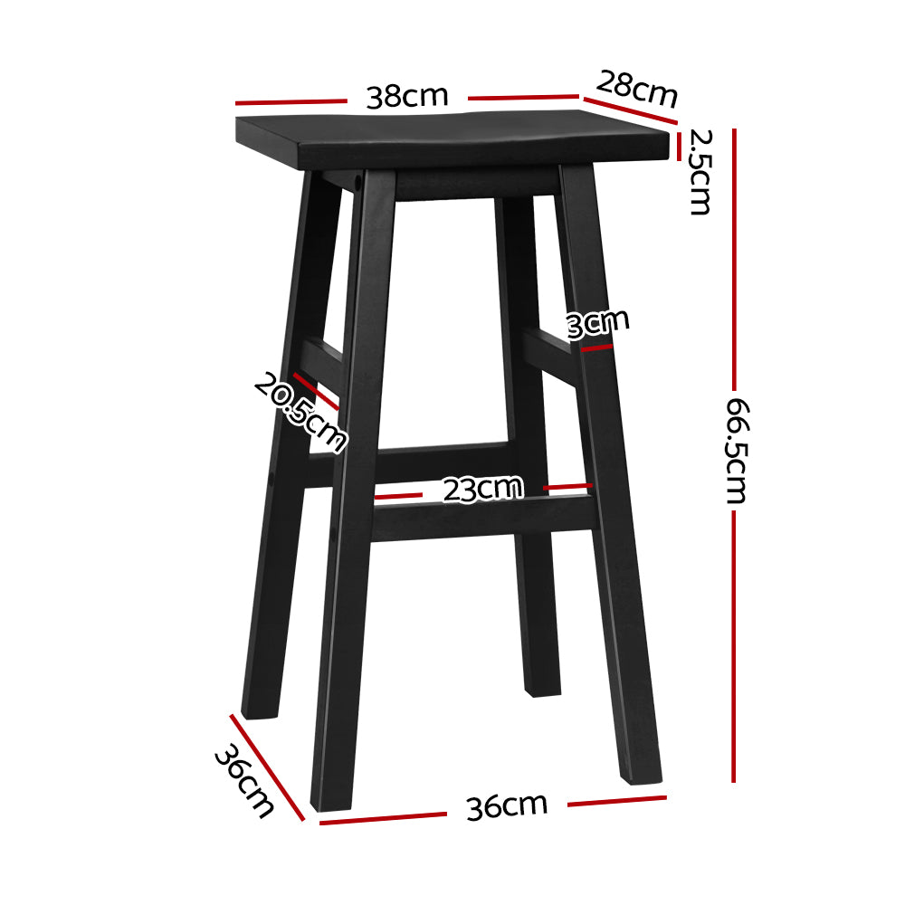 Artiss Set of 2 Beechwood Black  Bar Stools