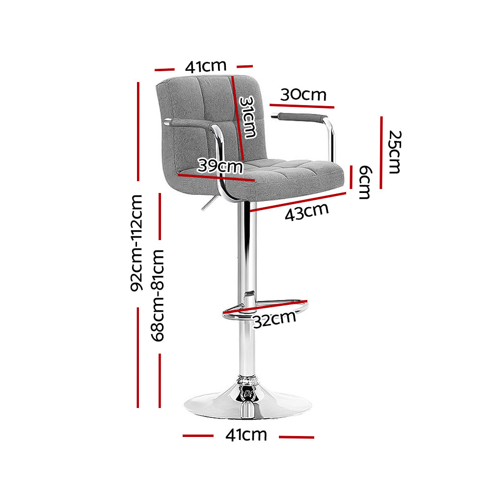 Artiss Noa Set of 2 Gas Lift Bar Stools