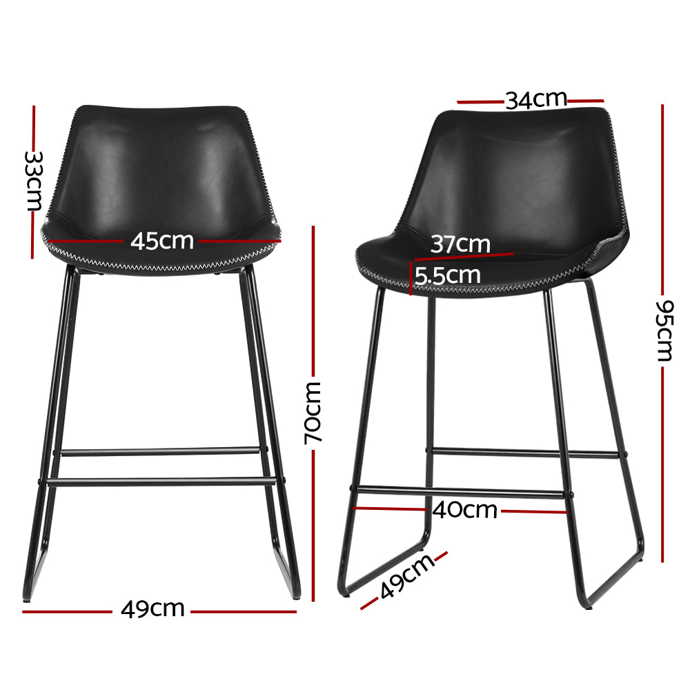 Artiss Set of 2 Fenella Black Bar Stools