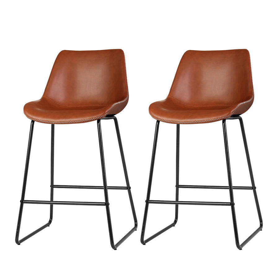 Artiss Set of 2 Fenella Brown Bar Stools