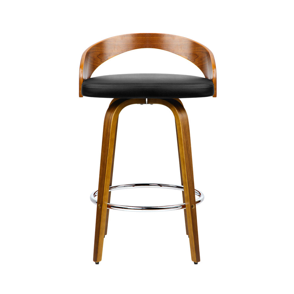 Artiss Set of 2 Walnut Wood Bar Stools