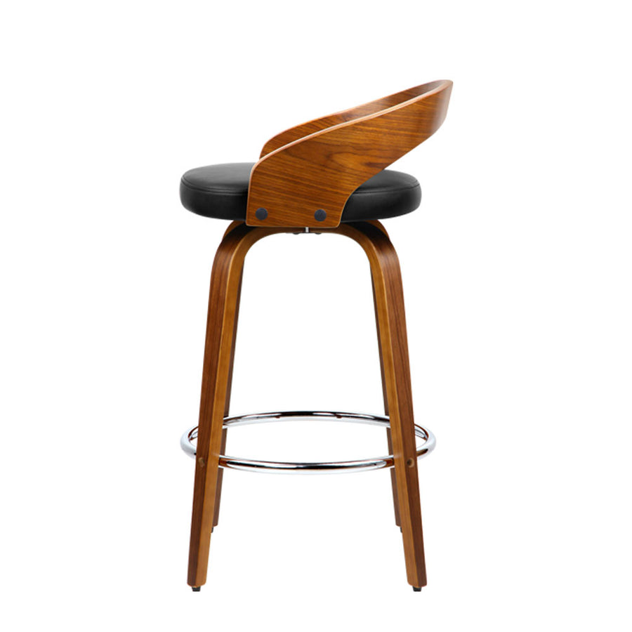 Artiss Set of 2 Walnut Wood Bar Stools