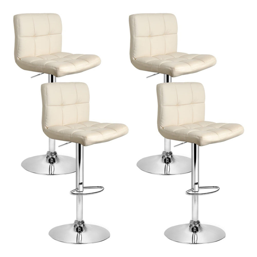 Artiss Set of 4 Beige Gas Lift Bar Stools