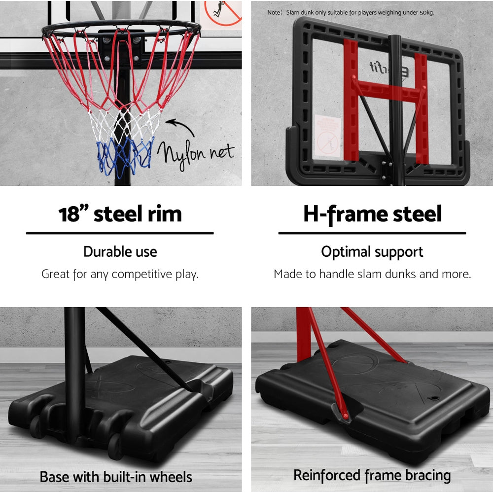 Everfit 3.05M Basketball Hoop Stand System Ring Portable Net Height Adjustable Blue