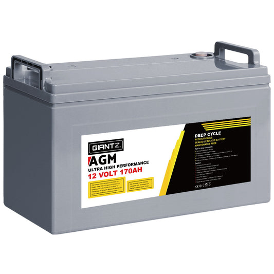 Giantz AGM 12V 170Ah Deep Cycle Marine Battery