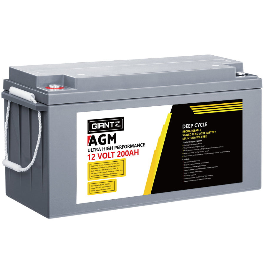 Giantz 200Ah 12V AGM Marine Deep Cycle Battery