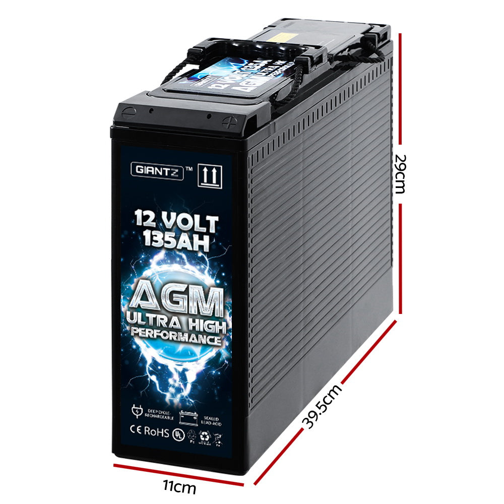 Giantz AGM 12V 135Ah Deep Cycle Battery