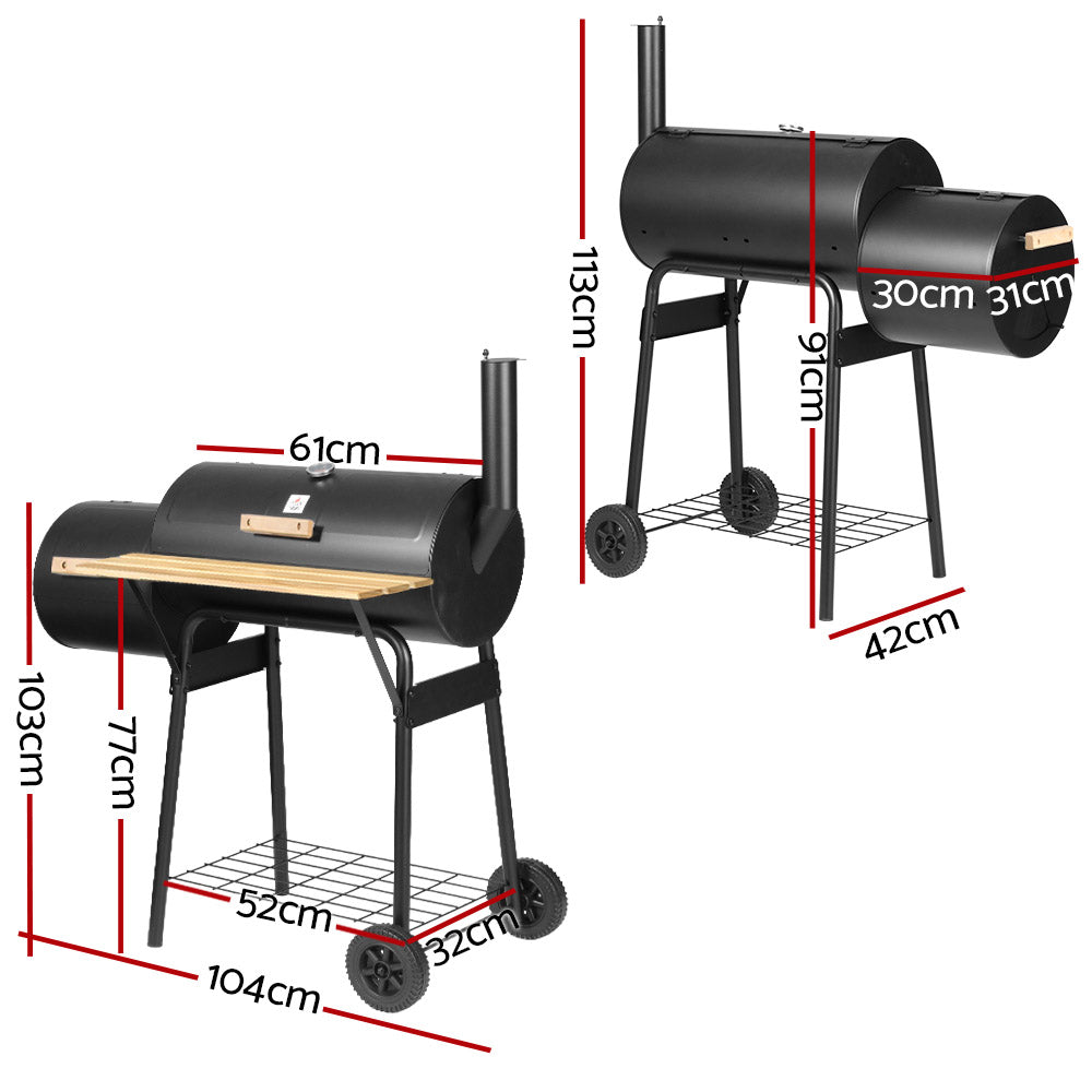 Grillz 2-in-1 Offset BBQ Smoker