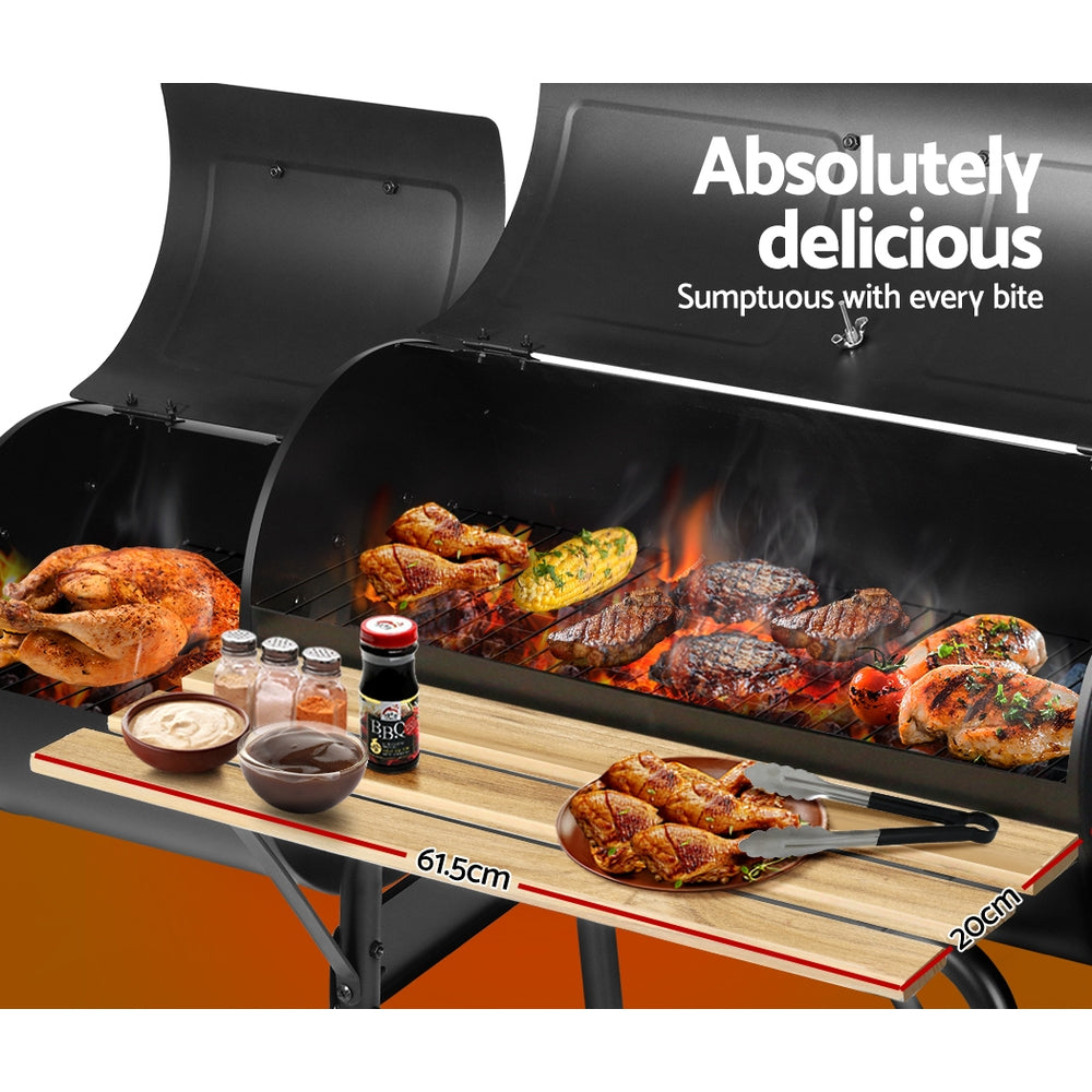 Grillz 2-in-1 Offset BBQ Smoker