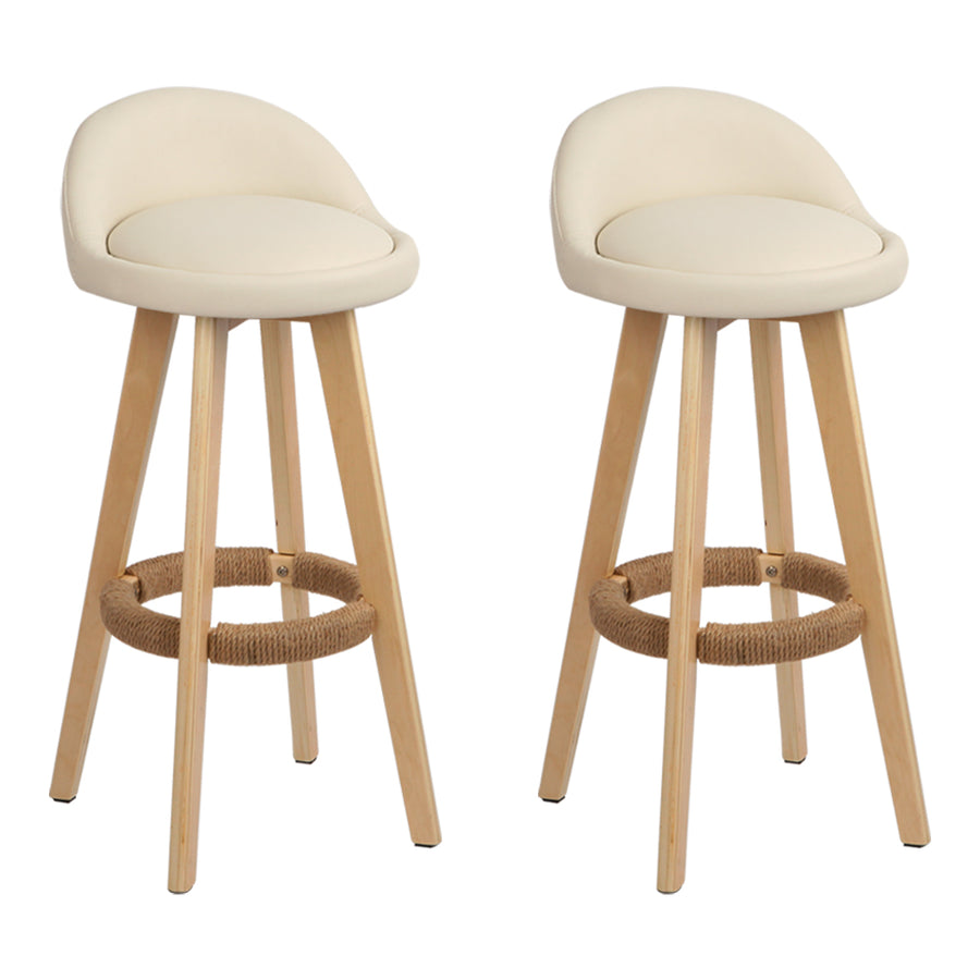 Artiss Set of 2 Beige Bar Stools