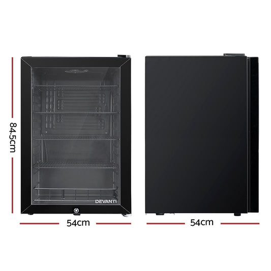 Devanti 115L Bar Fridge - Commercial Drink Display with Adjustable Shelves