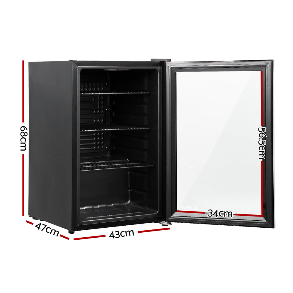 Devanti 70L Glass Door Wine and Beverage Fridge