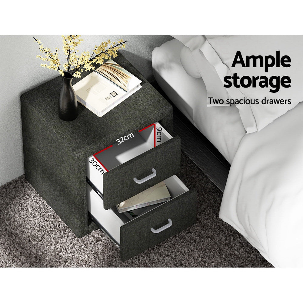 Artiss Moda Bedside Table Charcoal