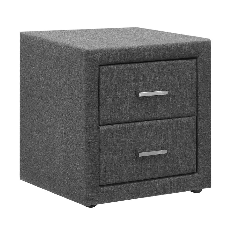 Artiss Bedside Table Fabric Grey