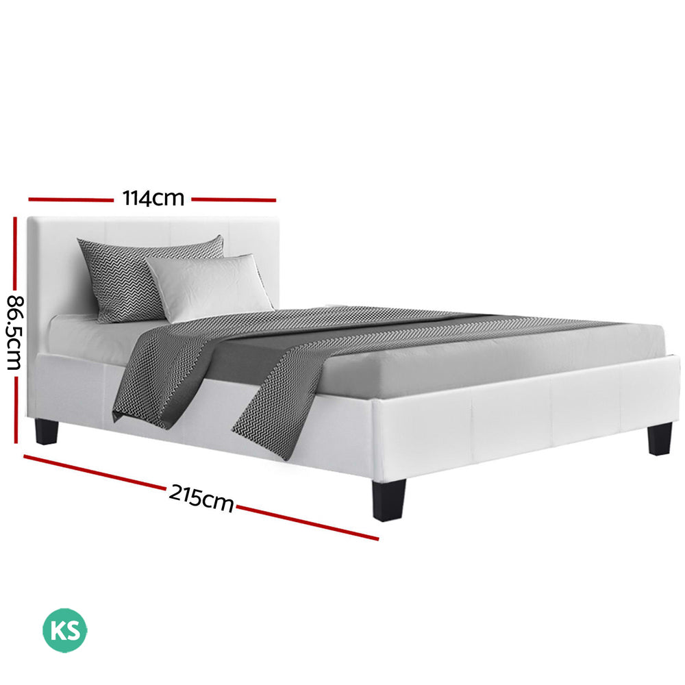 Artiss Neo King Single Bed Frame - White