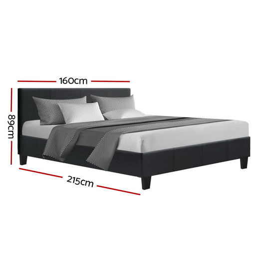 Artiss Neo Queen Bed Frame Fabric - Charcoal