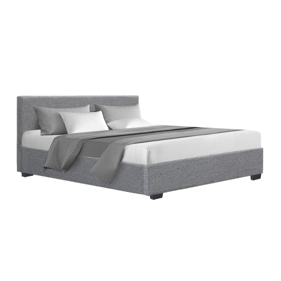 Artiss Nino Queen Bed Frame Fabric - Grey