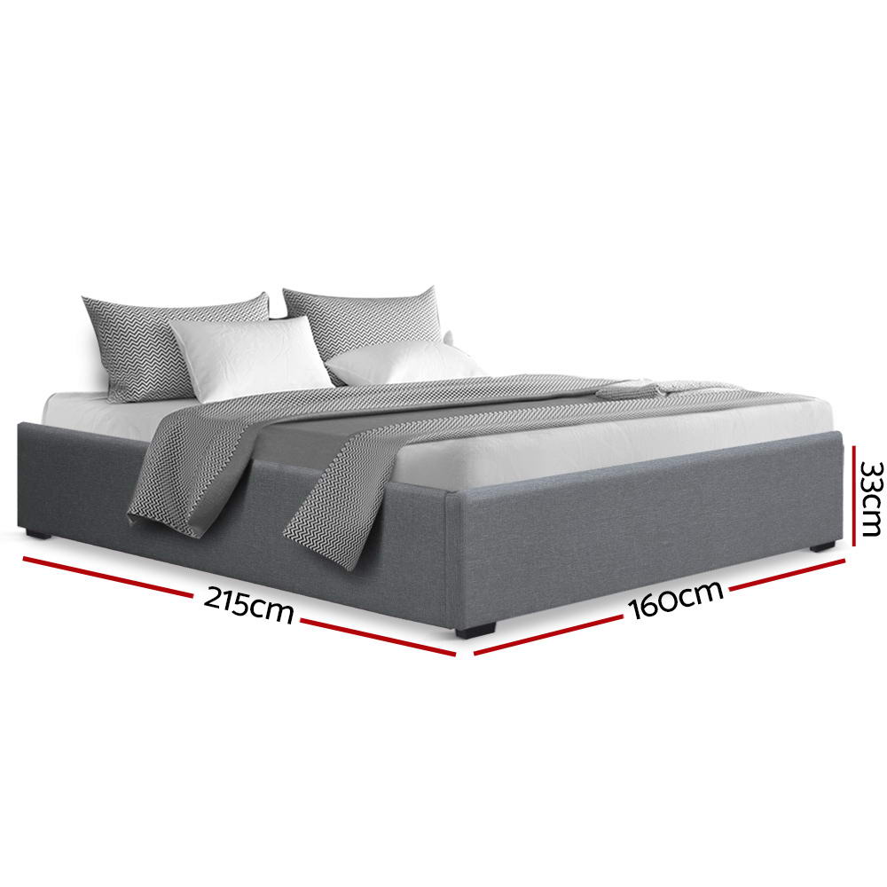 Artiss Toki Queen Bed Frame Base - Gas Lift Storage