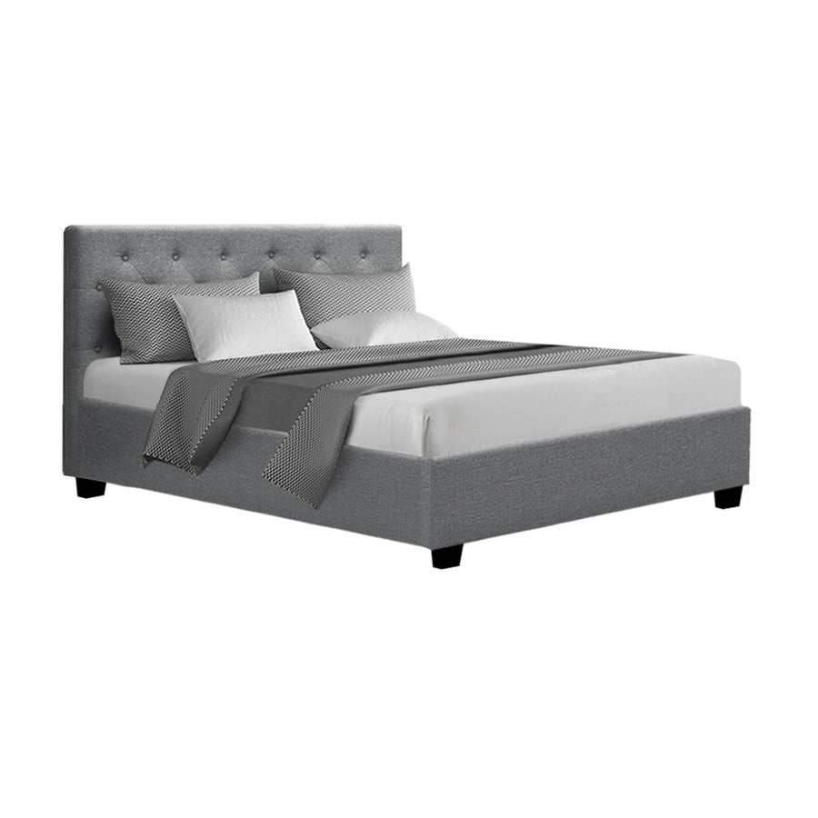 Artiss Vila Double Bed Frame - Gas Lift Storage - Grey