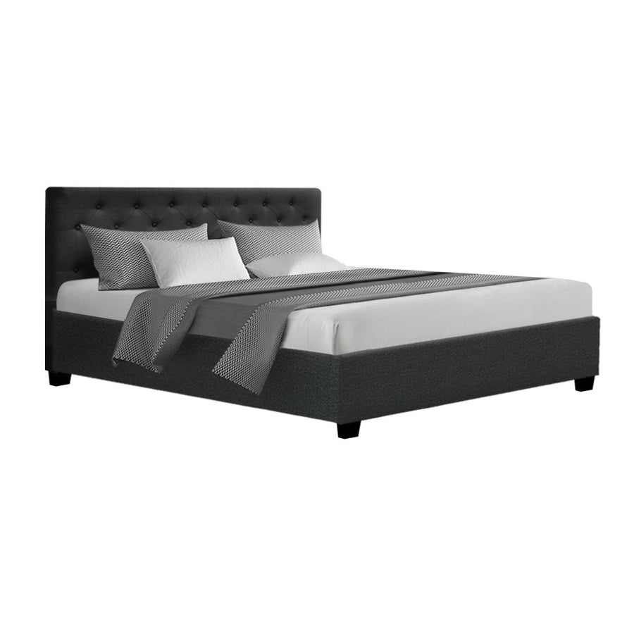 Artiss Vila Queen Bed Frame Gas Lift - Charcoal