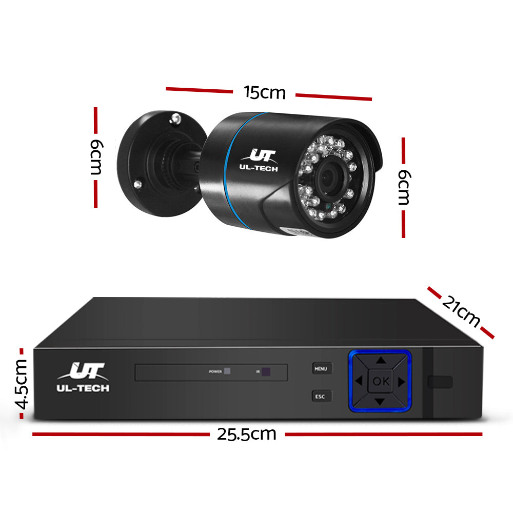 UL-Tech CCTV Security System 2TB 4CH DVR 1080P 4 Camera Sets