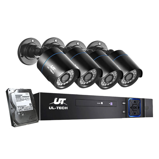 UL Tech 1080P 8 Channel HDMI CCTV 4 Camera 1TB Hard Drive