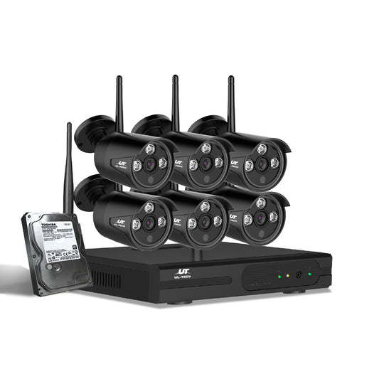 UL-tech CCTV Wireless Security 8CH 6 Bullet Cameras Kit 1TB