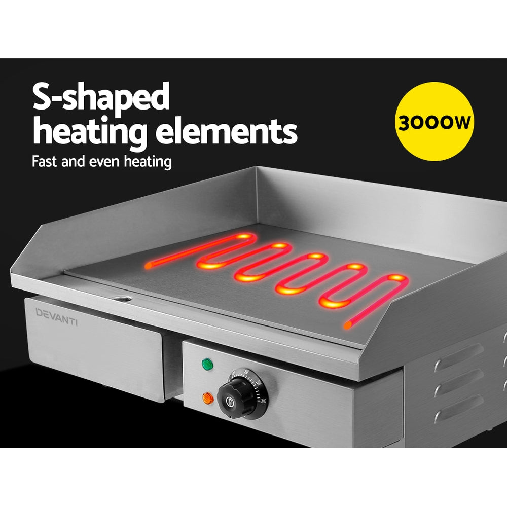 Devanti Commercial Electric Griddle - BBQ