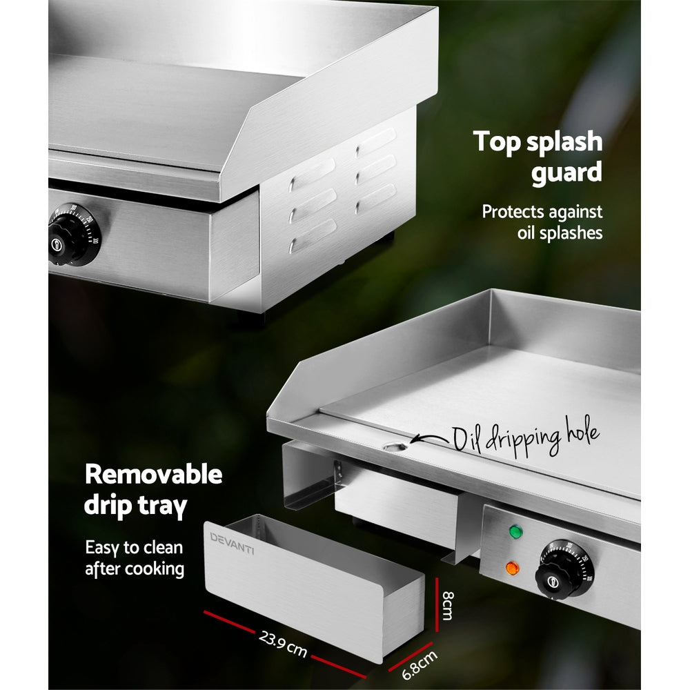 Devanti Commercial Electric Griddle - BBQ