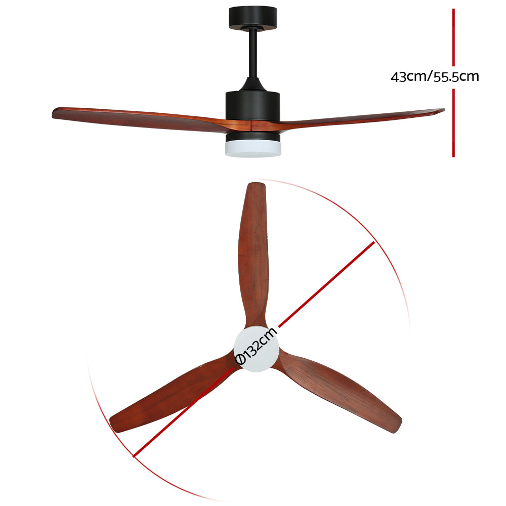 Devanti 52'' Dark Wood 3 Blade Ceiling Fan