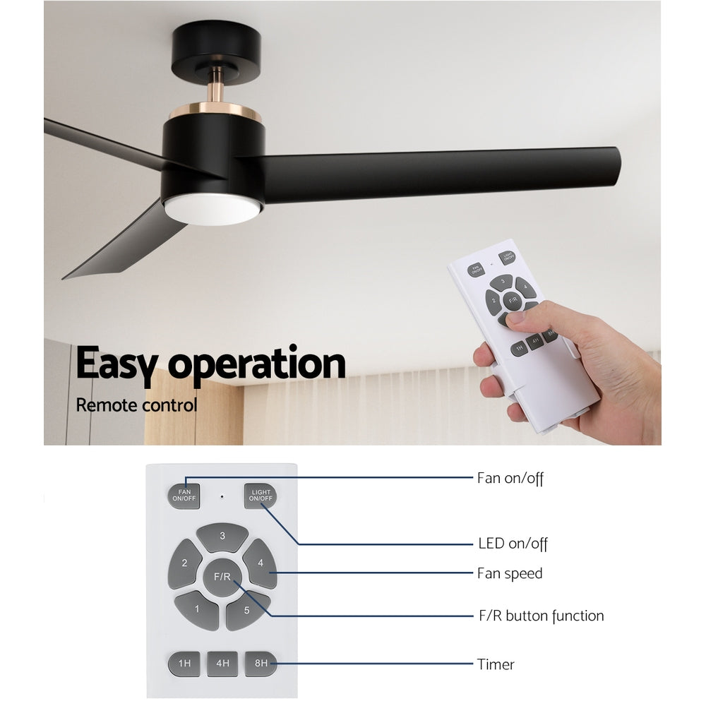 Devanti 52'' Black Ceiling Fan with Remote