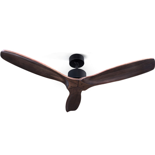 Devanti 52" Wooden Blade Ceiling Fan - Remote Control, Energy Efficient