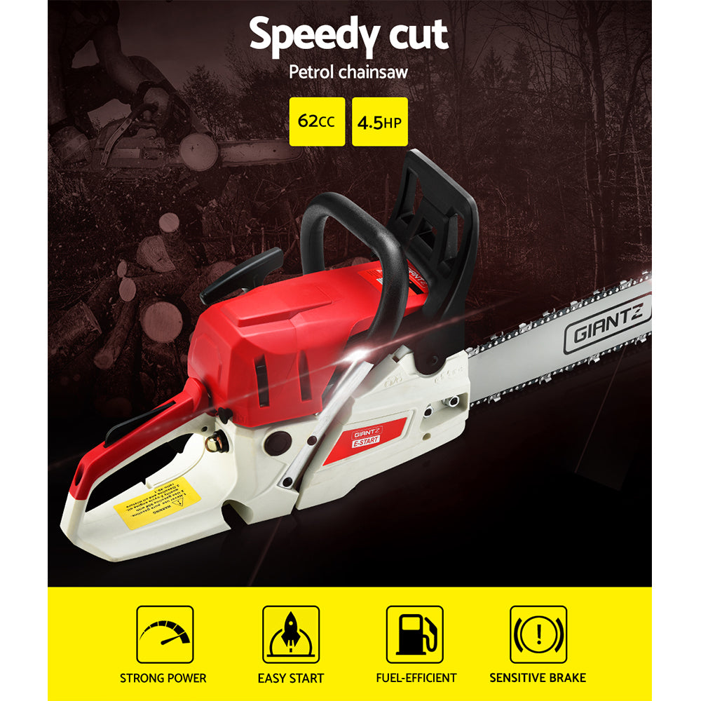 Giantz 62CC Chainsaw 20" Bar E-Start