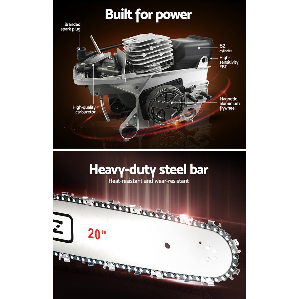 Giantz 62CC Chainsaw 20" Bar E-Start