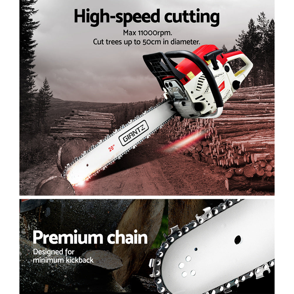 Giantz 62CC Chainsaw 20" Bar E-Start