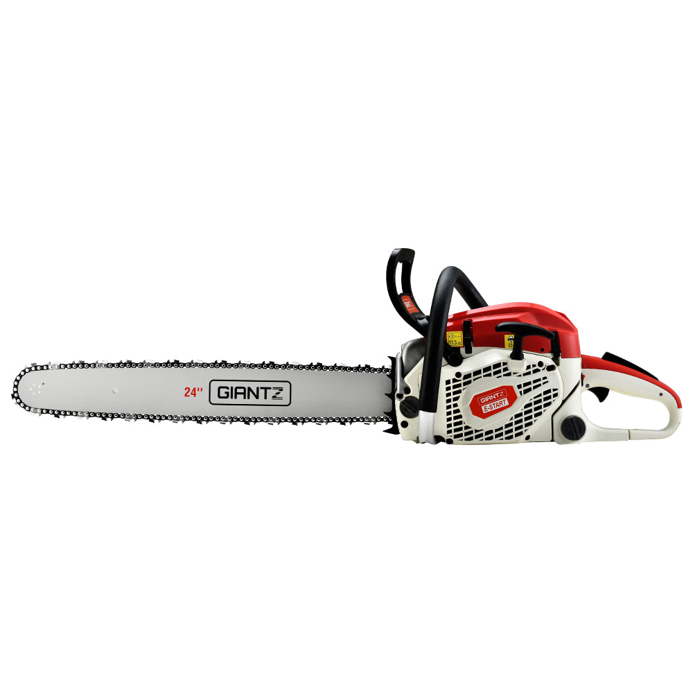 Giantz 88cc Chainsaw E-Start 24" Bar