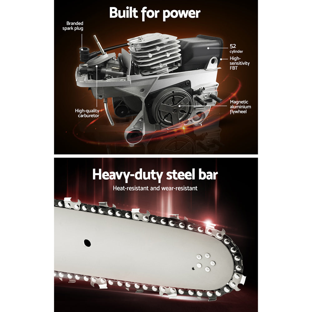 Giantz 88cc Chainsaw E-Start 24" Bar