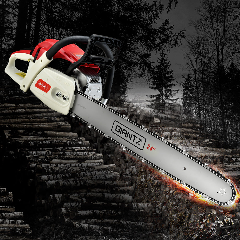 Giantz 88cc Chainsaw E-Start 24" Bar