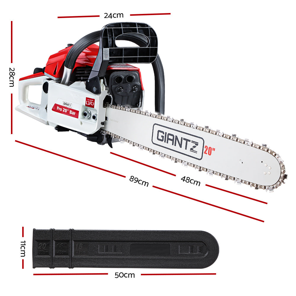 GIANTZ 52CC Petrol Commercial Chainsaw Chain Saw Bar E-Start Pruning