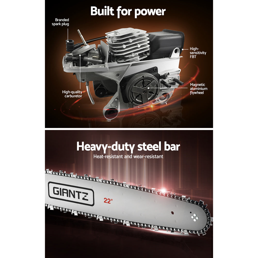 Giantz Chainsaw 58cc E-Start 22''