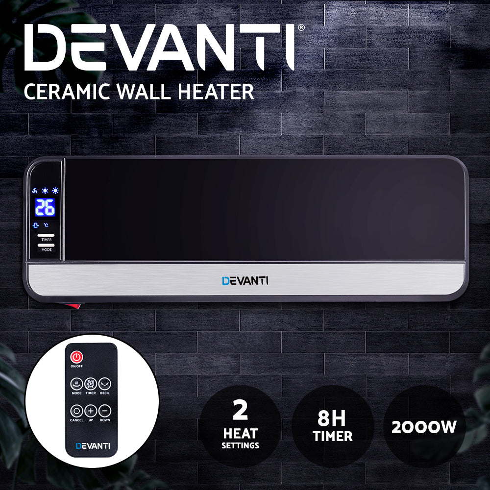 Devanti 2000W Wall Mounted Panel Heater