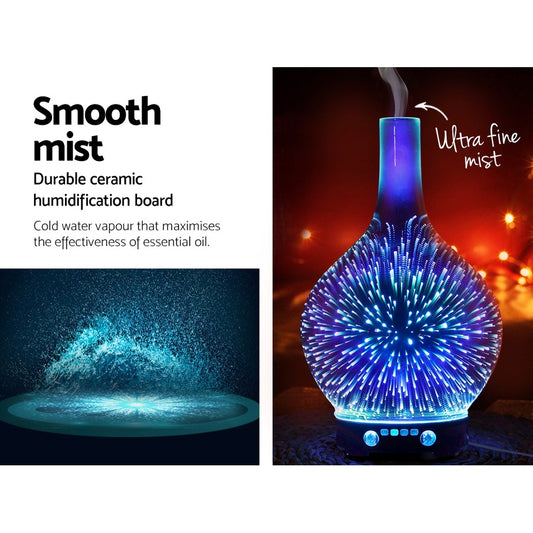 Devanti 3D LED Aroma Diffuser 100ml - Humidifier & Night Light
