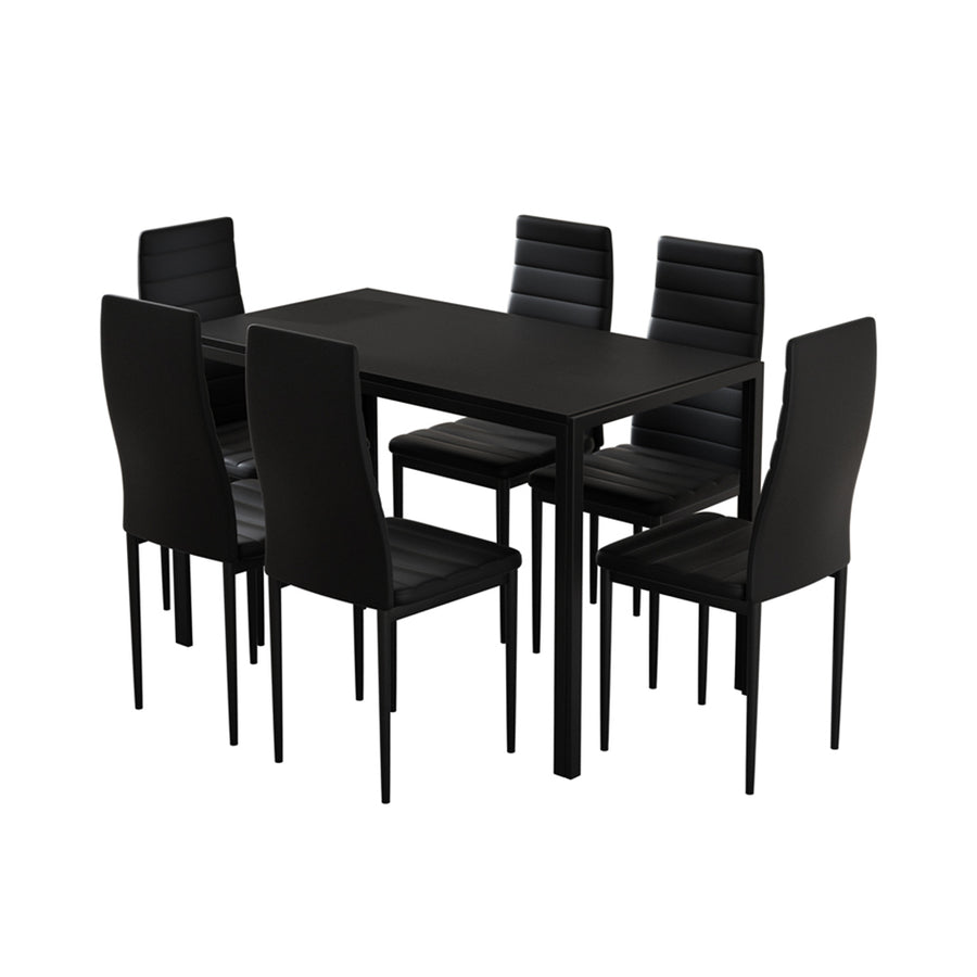 Artiss 7 Piece Dining Suite Black