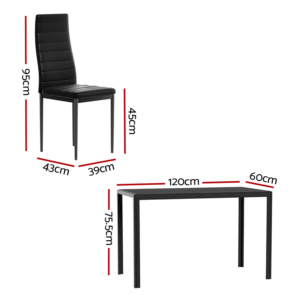 Artiss 7 Piece Dining Suite Black