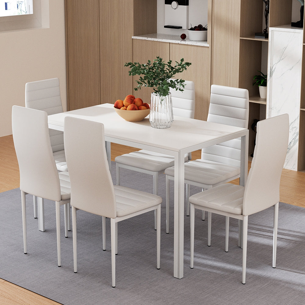 Artiss  7 Piece Dining Suite White