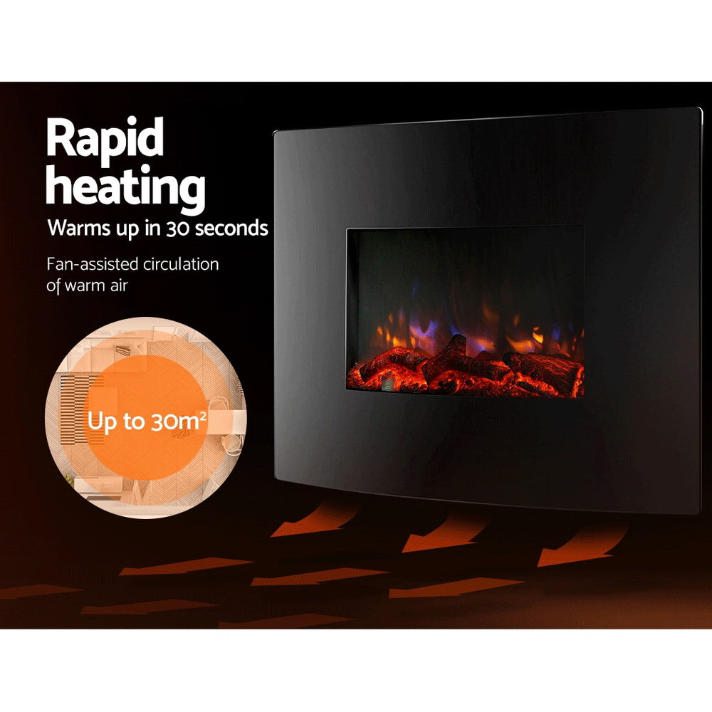 Devanti 2000W Wall Mounted Electric Fireplace