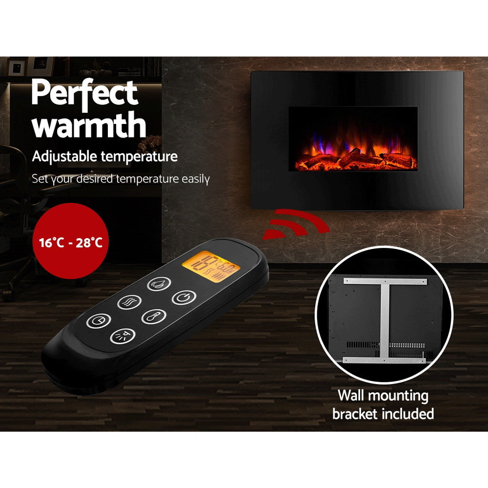 Devanti 2000W Wall Mounted Electric Fireplace